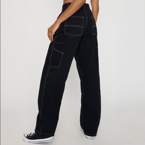 garage black and white stitching carpenter pants !! - Picture 1 of 5